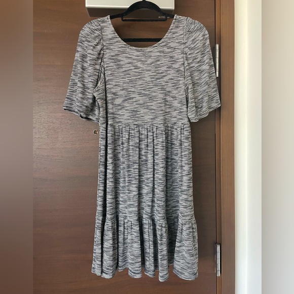 Daily Practice - black & white striped tunic swing dress - Picture 1 of 3